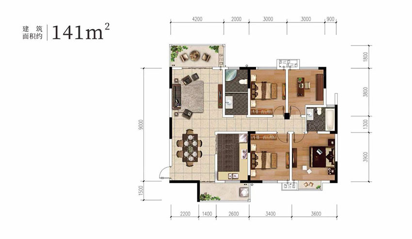 石鼓区雁栖湖玫瑰园C户型