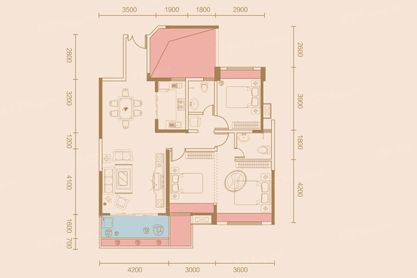 蒸湘区国贸前海湾F3户型
