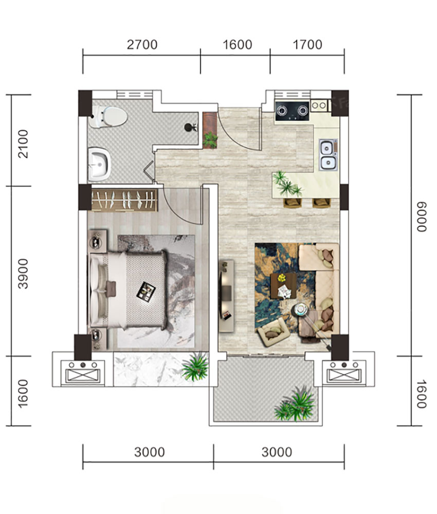 蒸湘区金钟府A3公寓户型