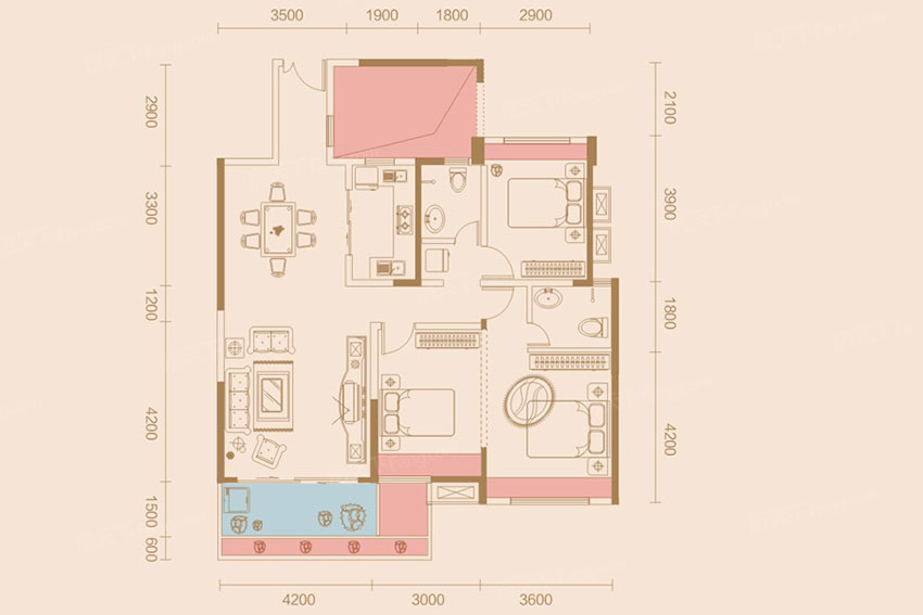 蒸湘区国贸前海湾E2户型
