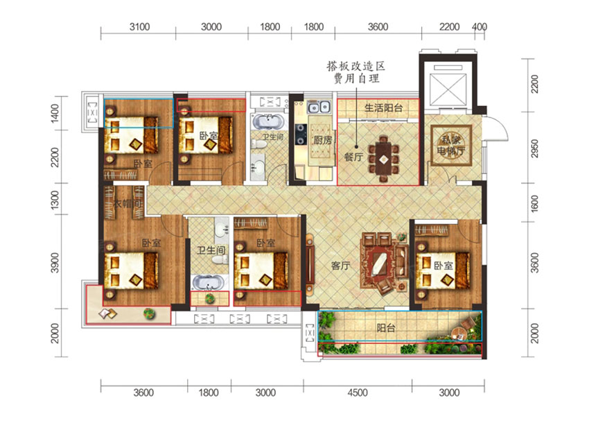 蒸湘区金钟府E户型