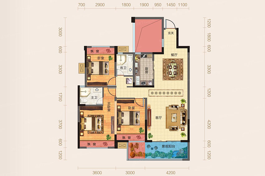 蒸湘区国贸前海湾D3户型