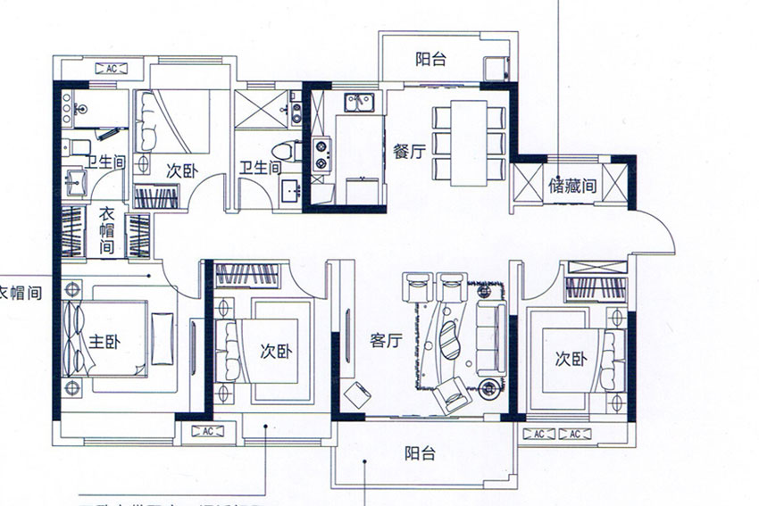 蒸湘区金科檀樾E户型