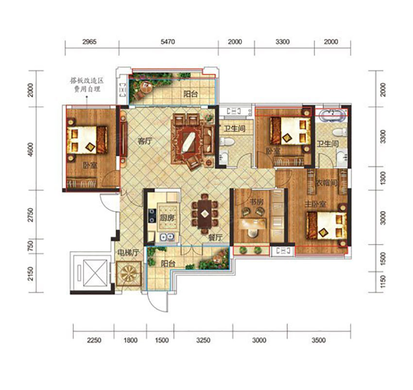 蒸湘区金钟府C2户型