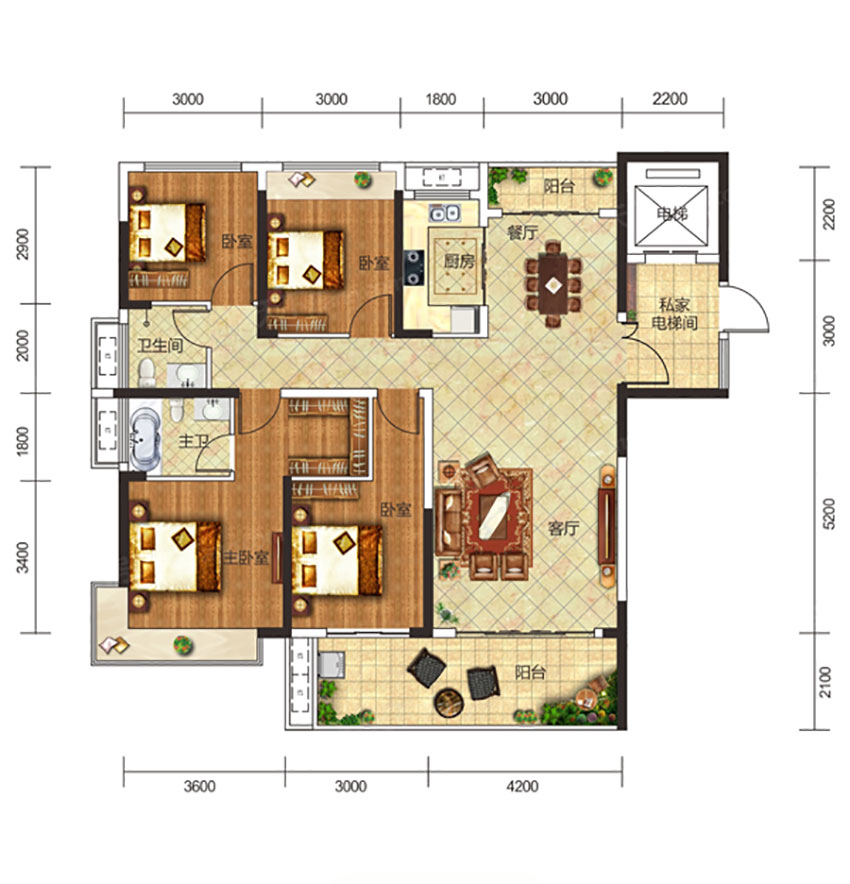蒸湘区金钟府C户型