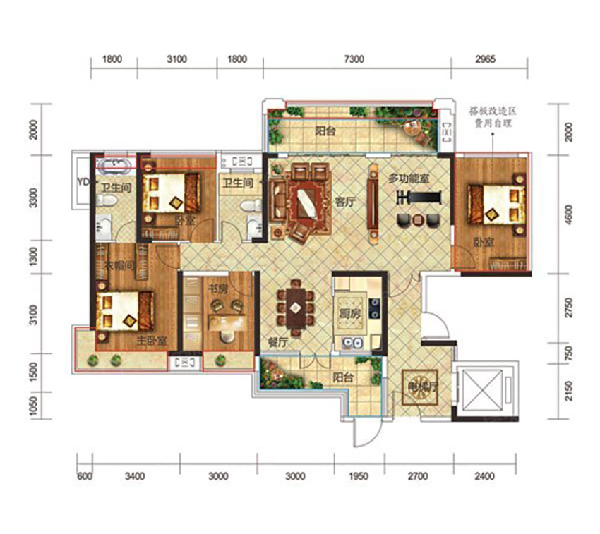 蒸湘区金钟府D2户型