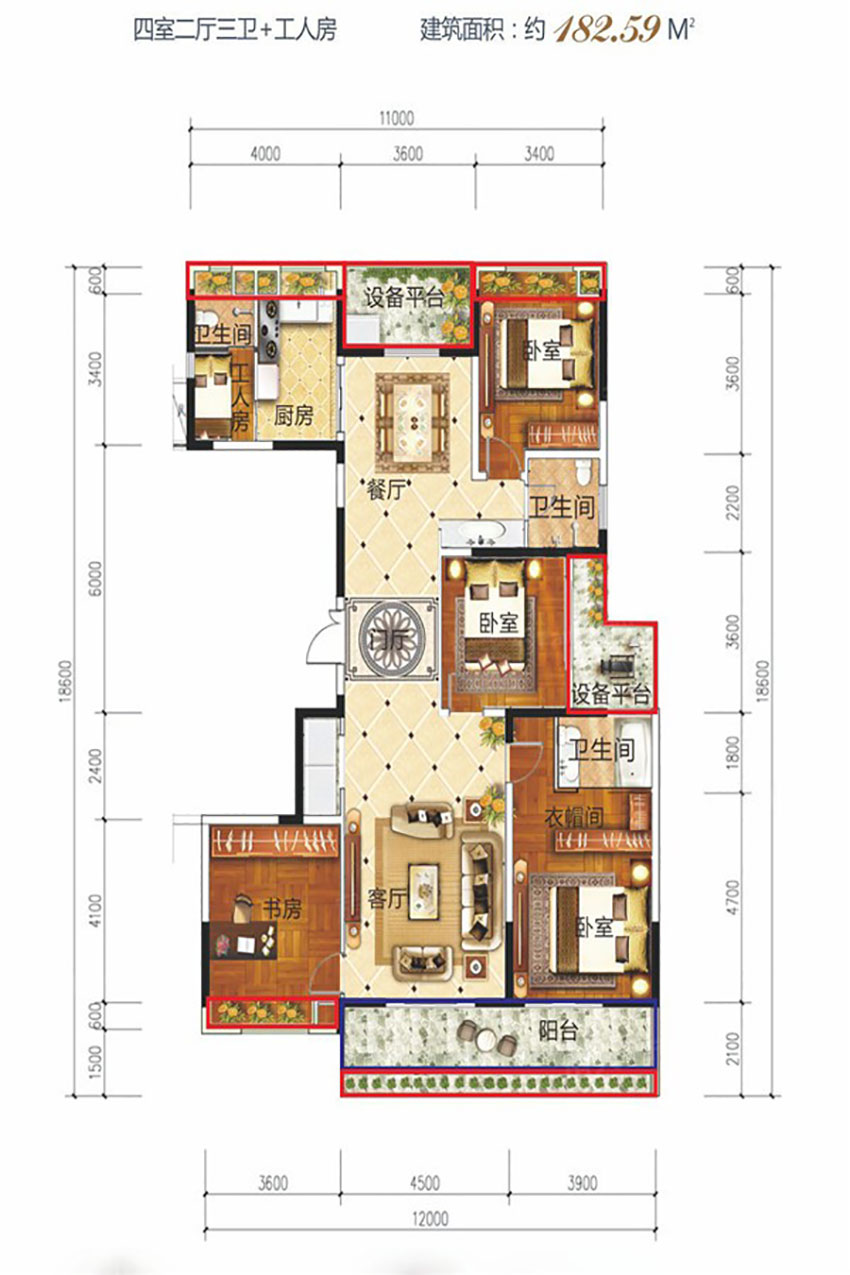 蒸湘区高新现代城B2-2户型