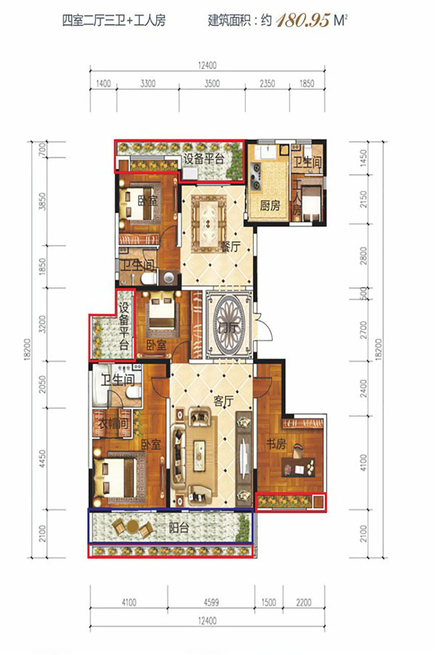 蒸湘区高新现代城B1-2户型