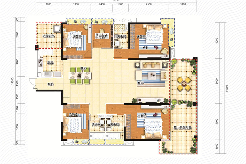 蒸湘区珠江愉景新城J户型