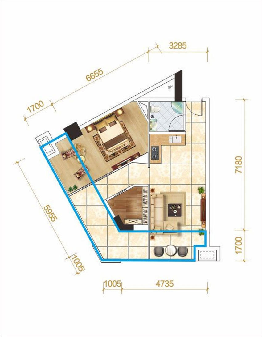 蒸湘区金钟大雁城E户型