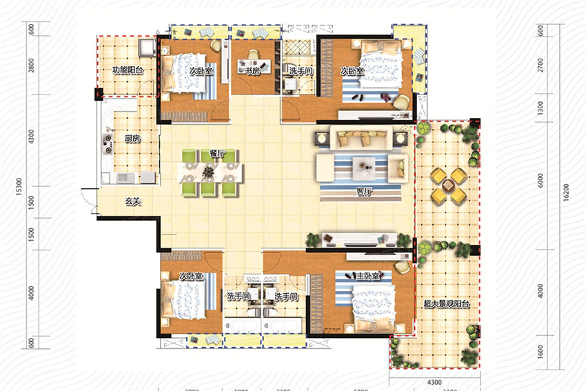 蒸湘区珠江愉景新城J-1户型