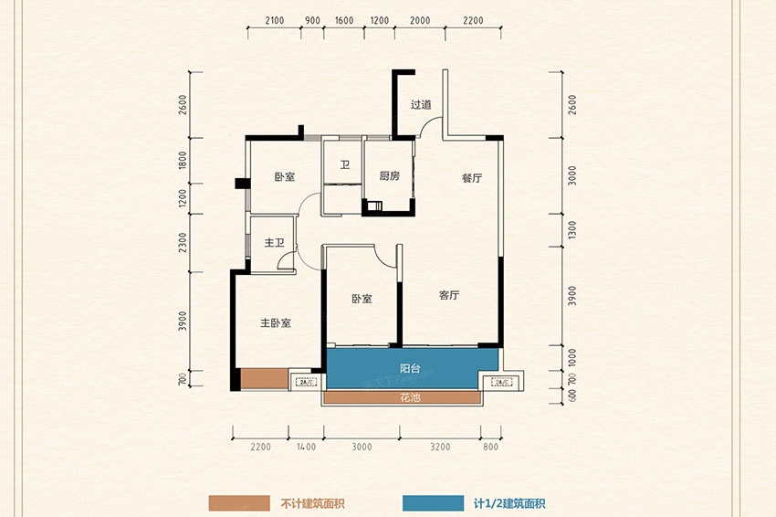 蒸湘区红湘大第4栋0203户型