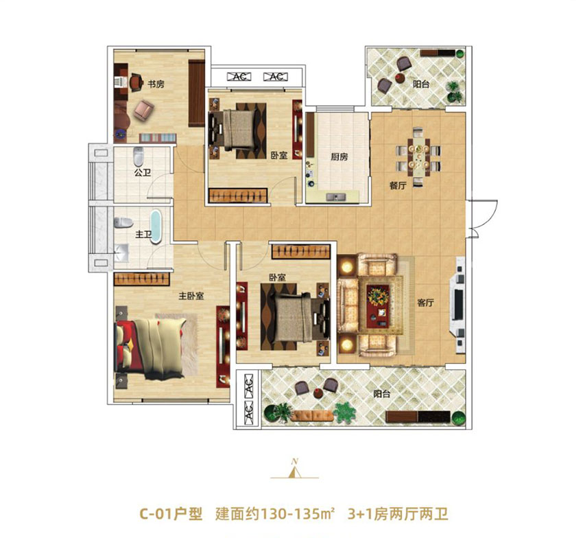 蒸湘区生态天宸C-01户型