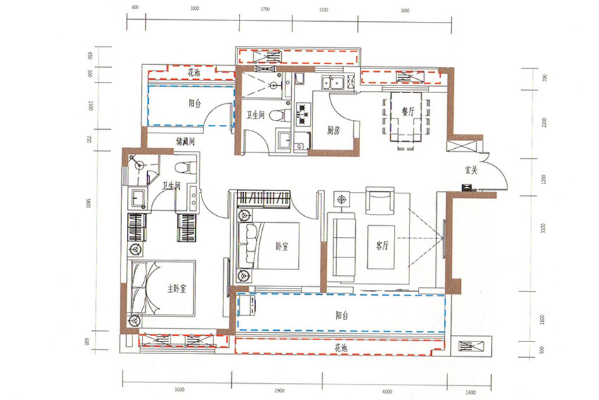蒸湘区弘阳昕悦府C1户型