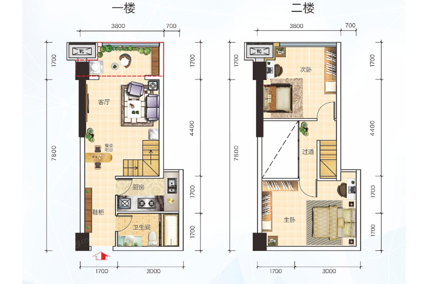 蒸湘区星美新外滩公寓A户型