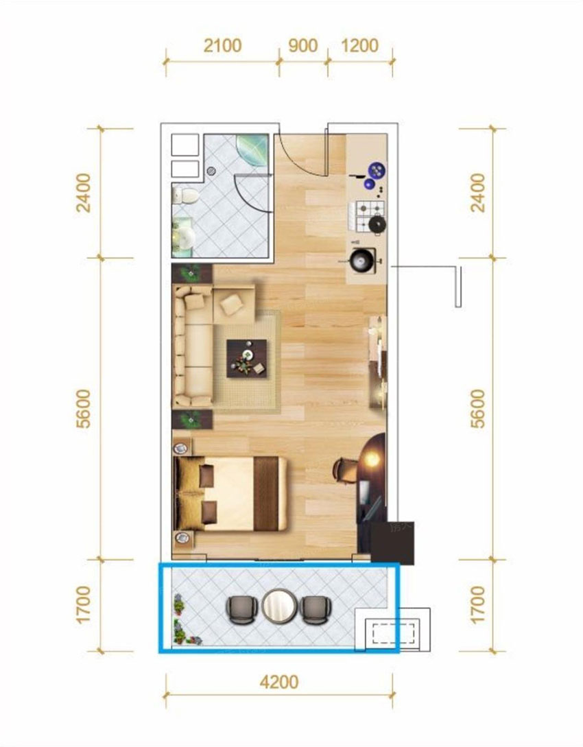 蒸湘区金钟大雁城A户型