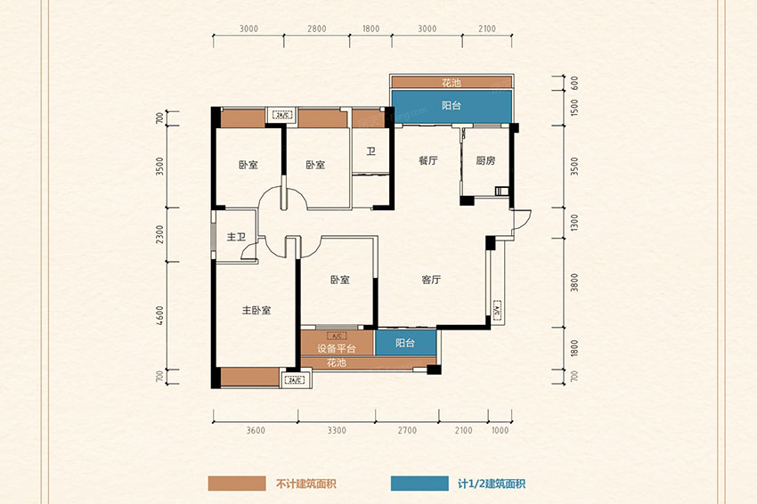 蒸湘区红湘大第4栋0104户型