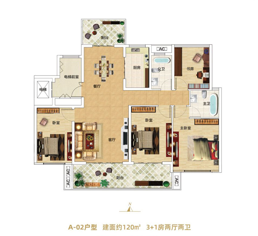 蒸湘区生态天宸A-02户型