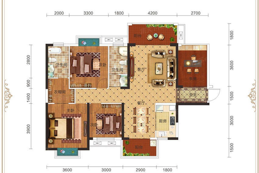 蒸湘区创发城19389#A1户型