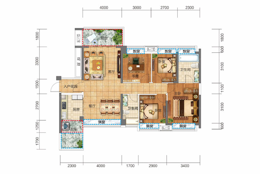 蒸湘区银泰城3#B户型