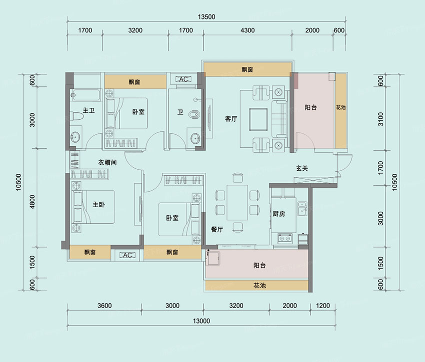 蒸湘区光辉一品2#A户型