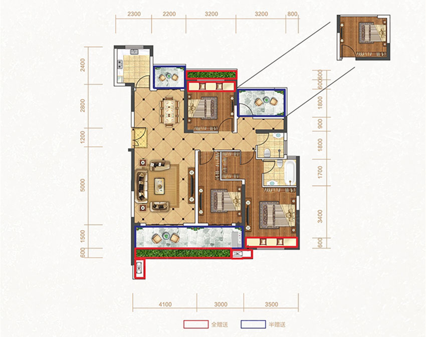 蒸湘区大衡城邦6#栋1户型