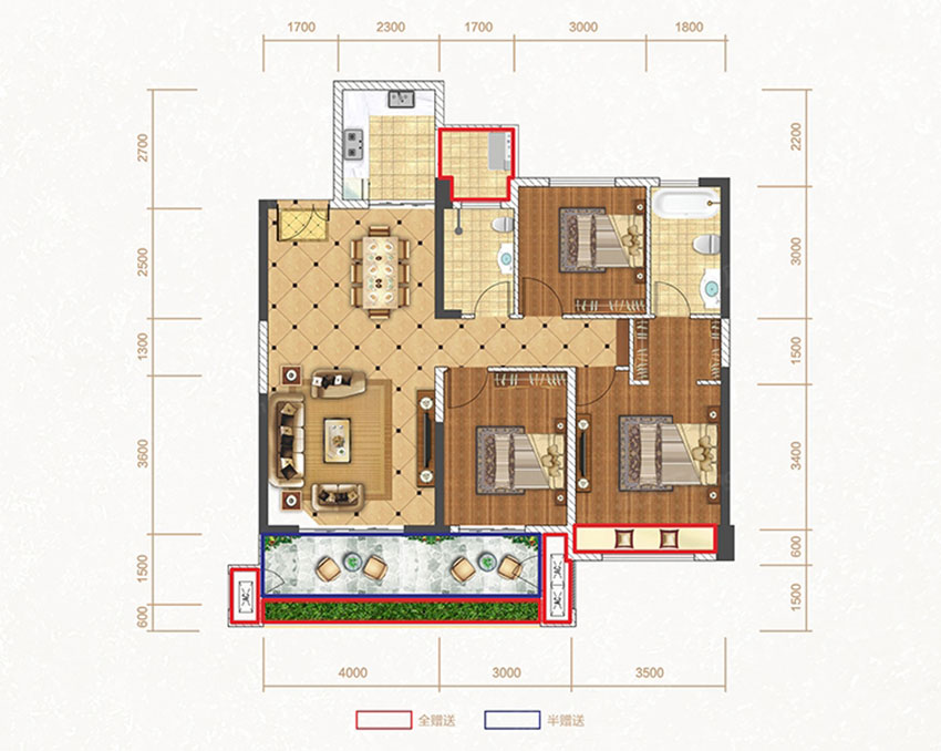 蒸湘区大衡城邦6#栋2户型