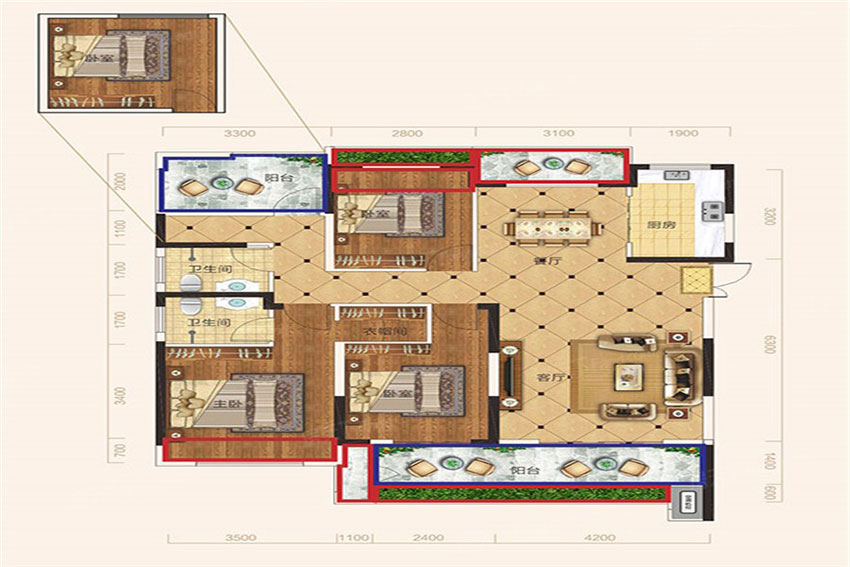 蒸湘区大衡城邦A户型