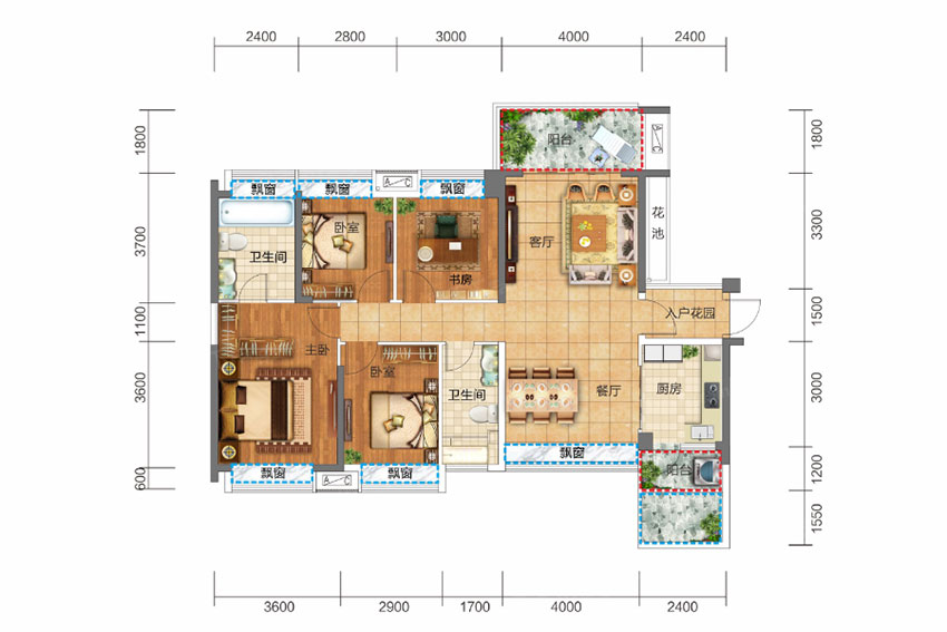 蒸湘区银泰城3#A户型