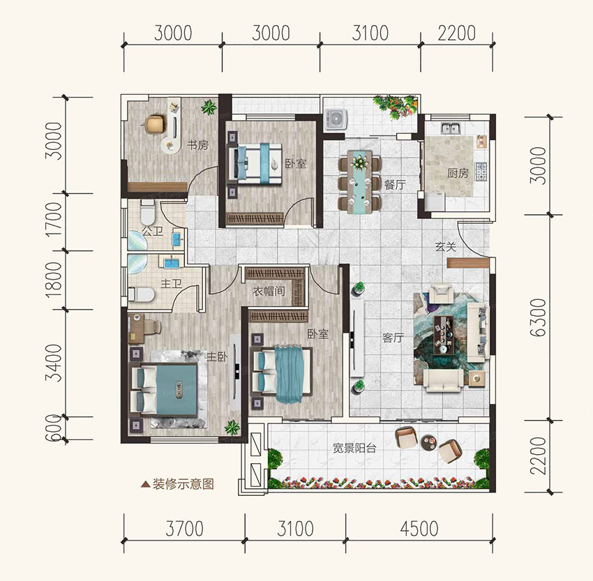 蒸湘区铂金时代19#01户型