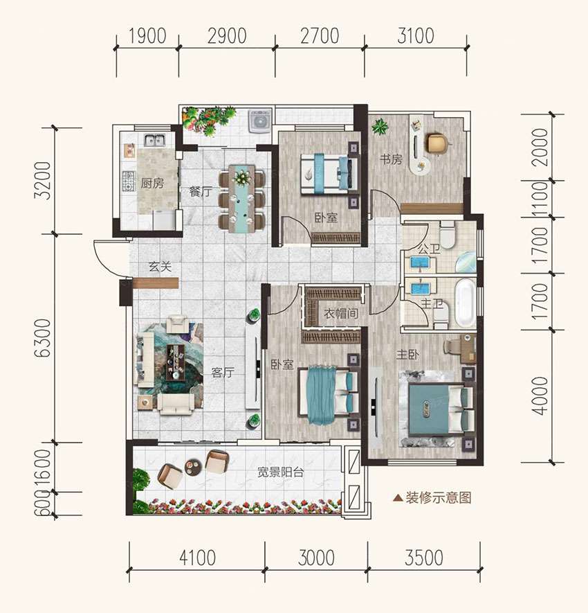 蒸湘区铂金时代19#07户型