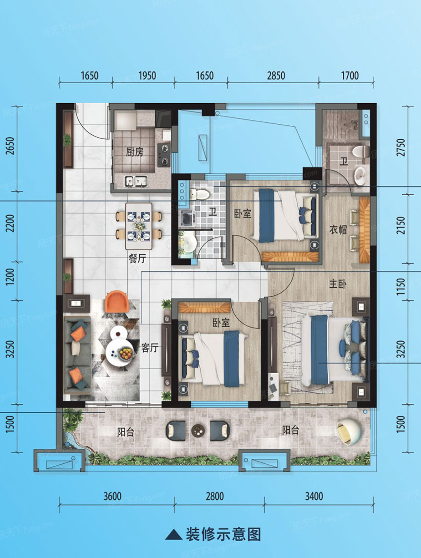 蒸湘区碧桂园华新时代C户型