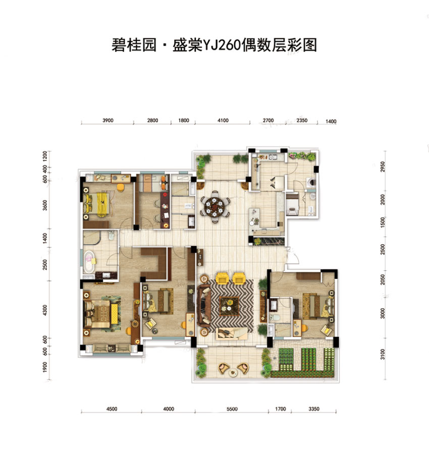 蒸湘区碧桂园盛棠YJ260户型