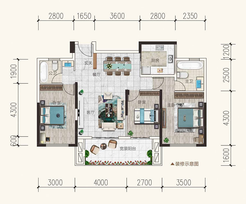 蒸湘区铂金时代19#06户型