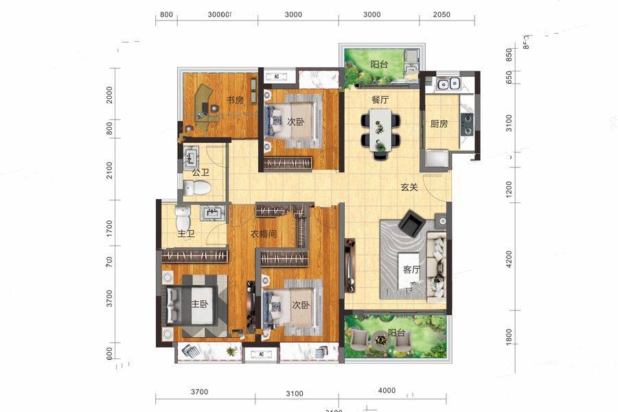 衡山县万象开云府B户型