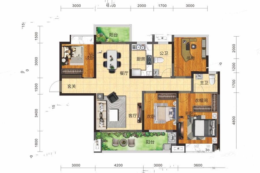 衡山县万象开云府B户型