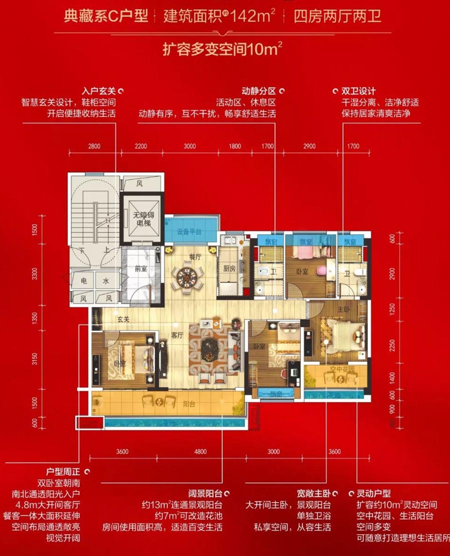 祁东县碧桂园翡翠华府C户型