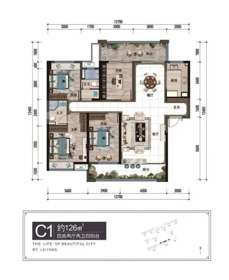 耒阳市愿景铂悦府C1户型