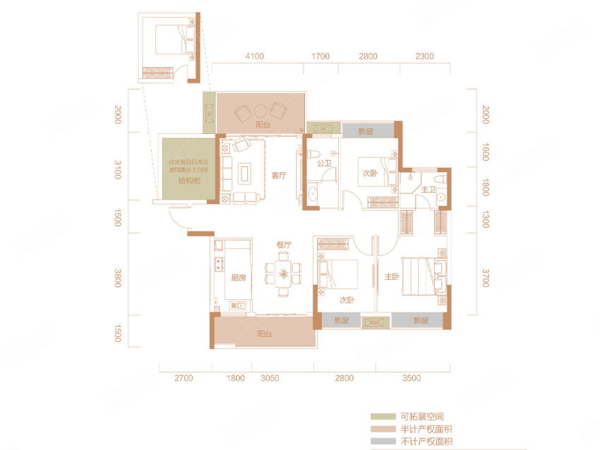 资兴市御景铭城禾府22栋4房
