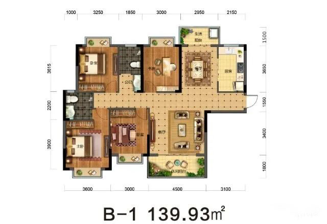 宜章县溪湾公馆B-1户型