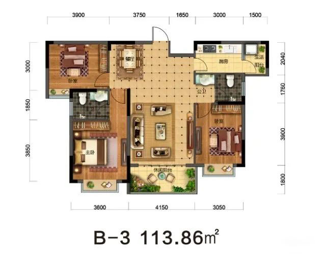 宜章县溪湾公馆B-3户型