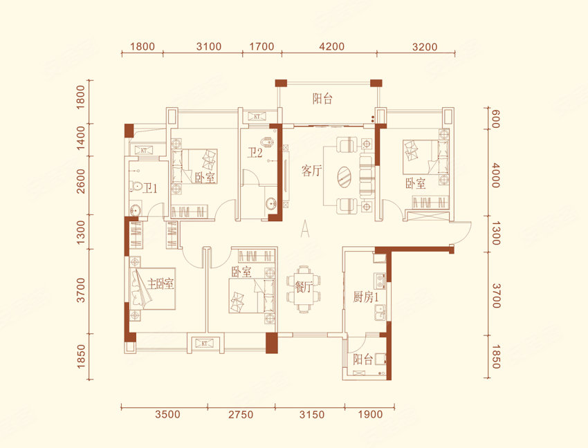 宜章县书香名邸2栋A户型