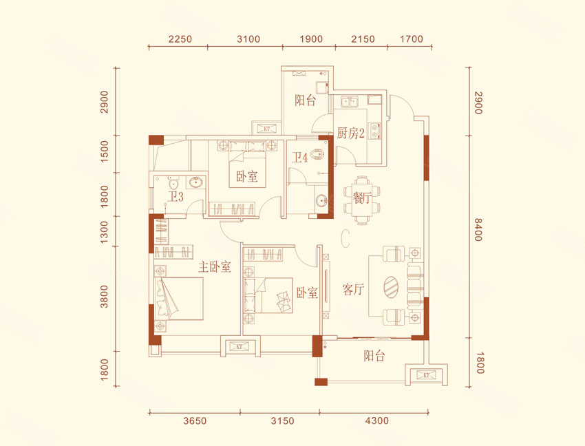 宜章县书香名邸2栋C户型