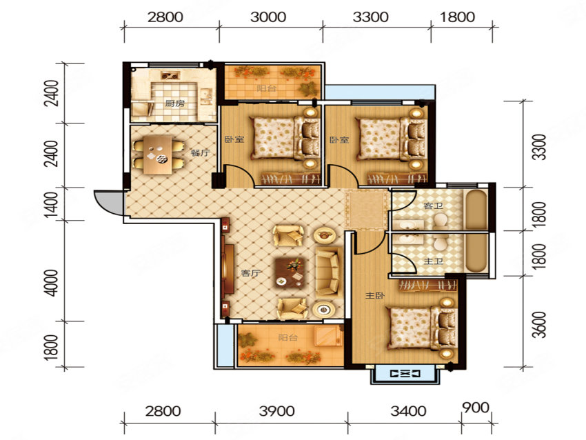 宜章县万利星城A3户型
