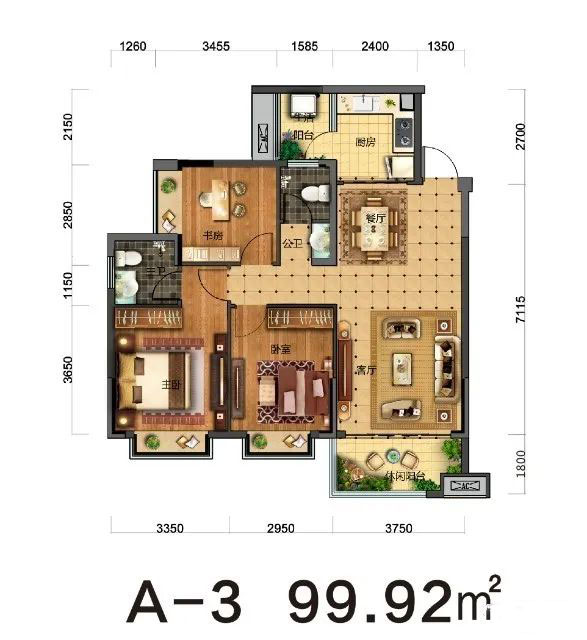 宜章县溪湾公馆A-3户型