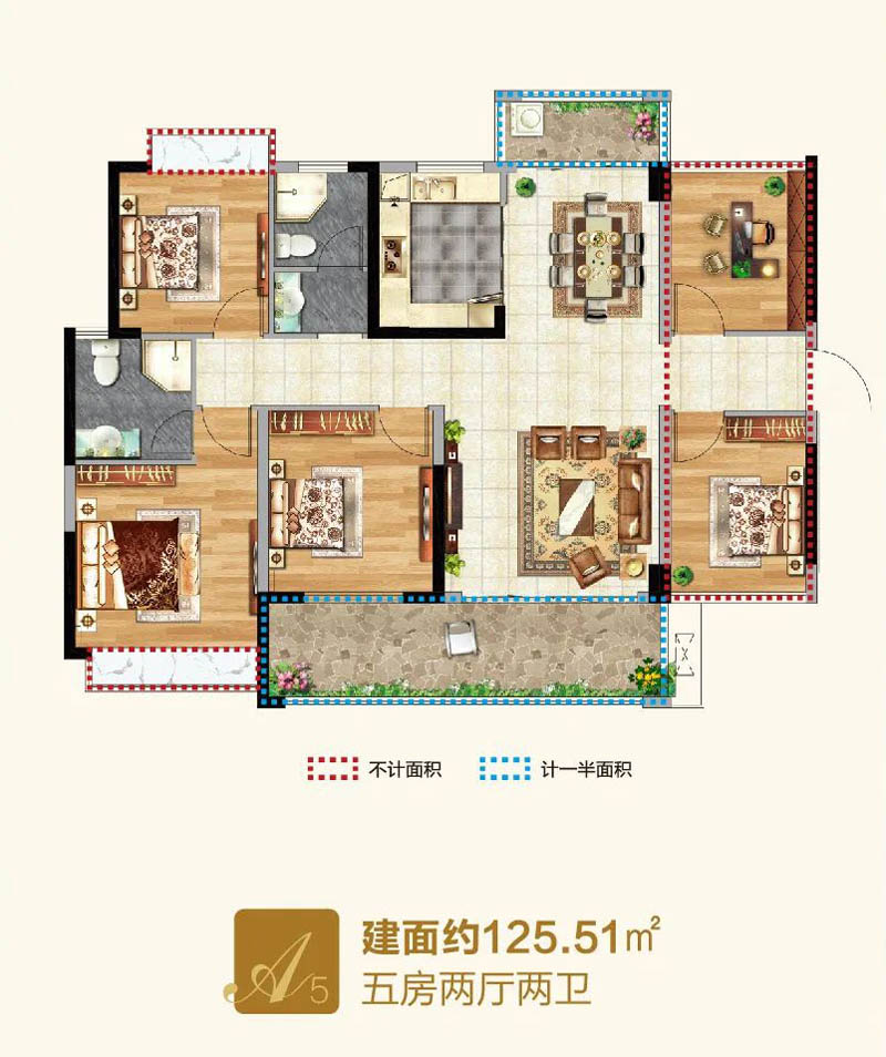 汝城县东方明珠海上会5栋A5户型