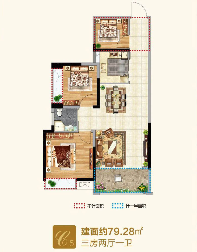 汝城县东方明珠海上会5栋B户型
