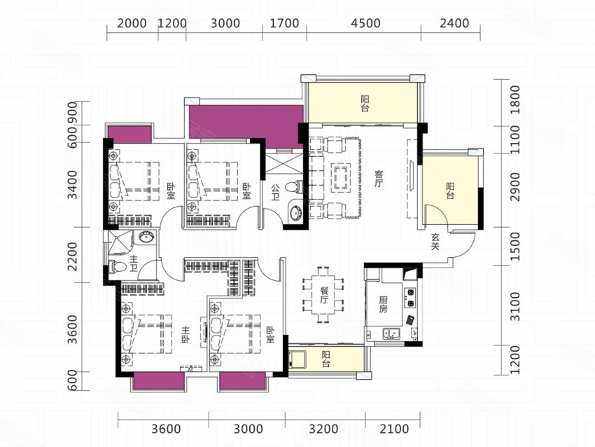 嘉禾县皇廷凤凰城1栋A户型