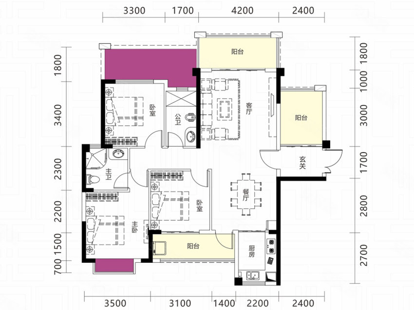 嘉禾县皇廷凤凰城2栋A户型