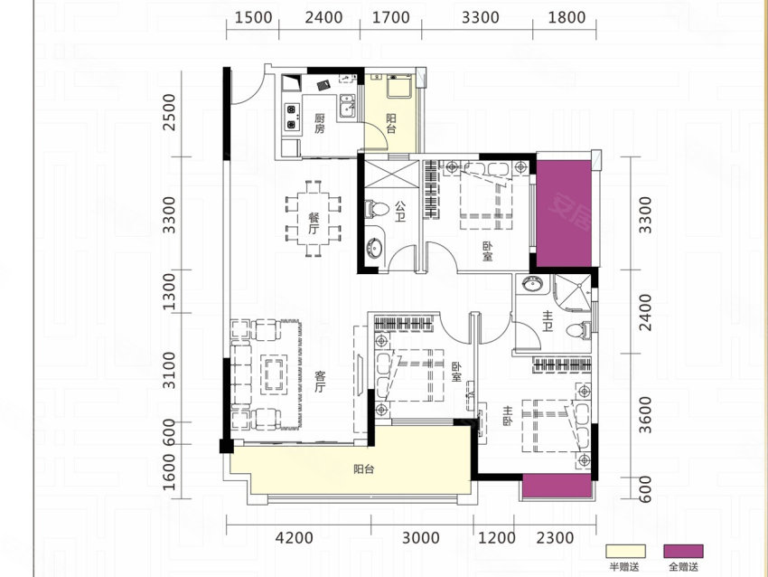嘉禾县皇廷凤凰城1栋A户型